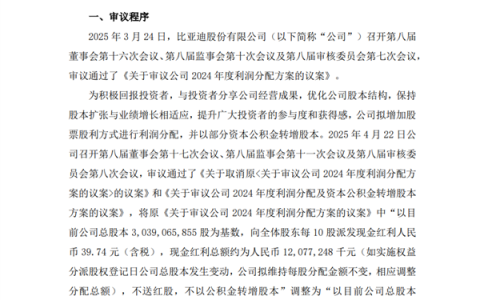 比亚迪送出120亿元史上最大分红 股民10股变30股