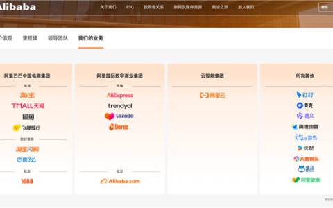 阿里巴巴更新官网：将业务重新划分为四大集团