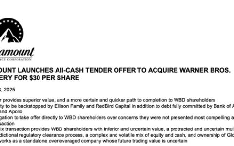 Netflix遭截胡 派拉蒙7600亿元恶意收购华纳兄弟